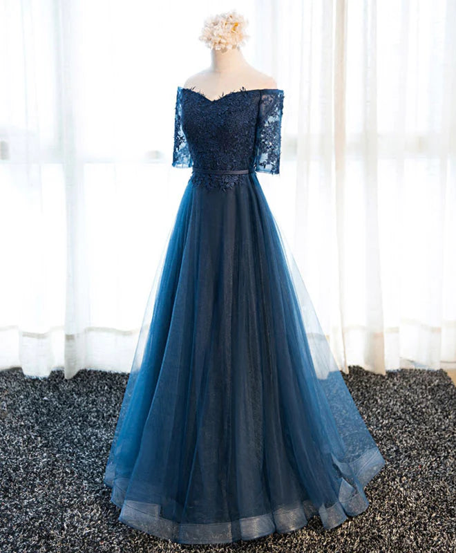 Lace Tulle Long Prom Dress Lace Evening Dress