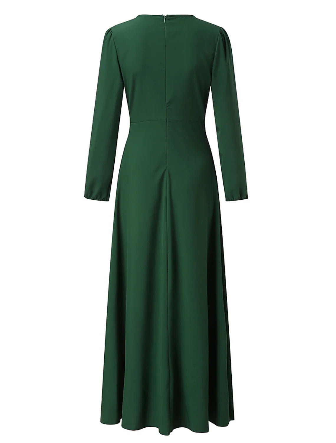 DingjiA-Line Minimalist Elegant Wedding Guest Formal Evening Dress V Neck Long Sleeve Floor Length Stretch Chiffon with Pure Color Strappy