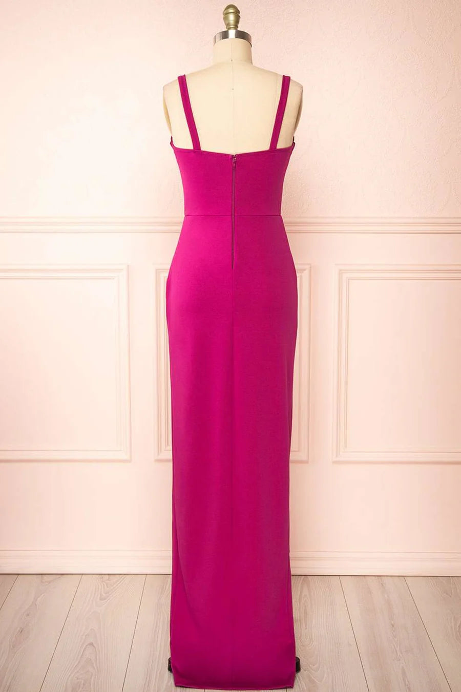 Corset Top Straps Maxi Dress with Slit