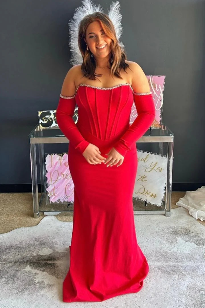 Velvet Off-the-Shoulder Mermaid Pageant Dress