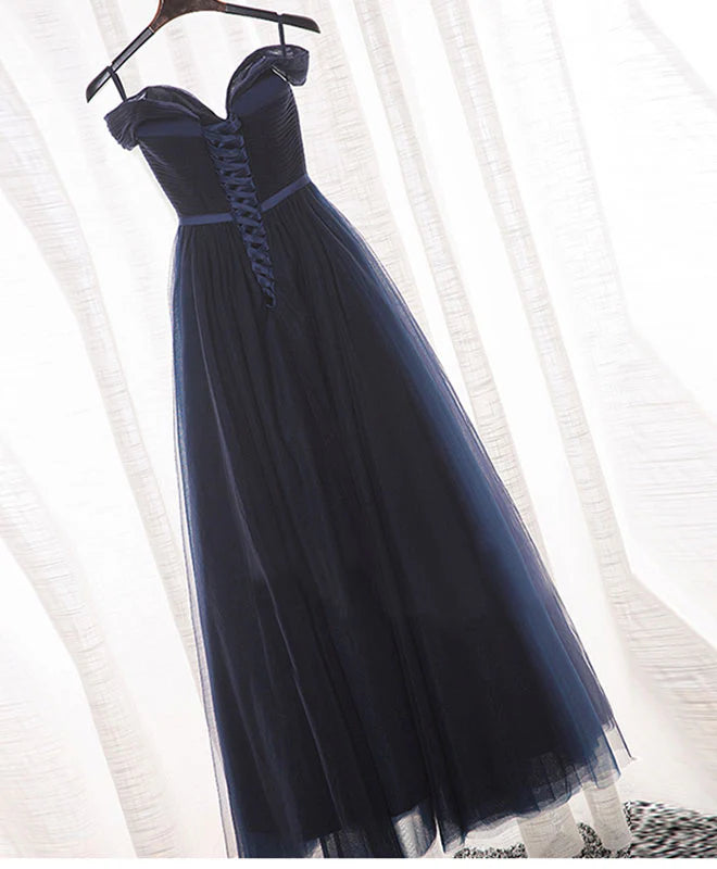 A Line Tulle Long Prom Dress Evening Dress