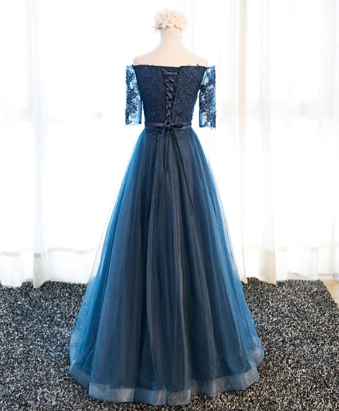Lace Tulle Long Prom Dress Lace Evening Dress