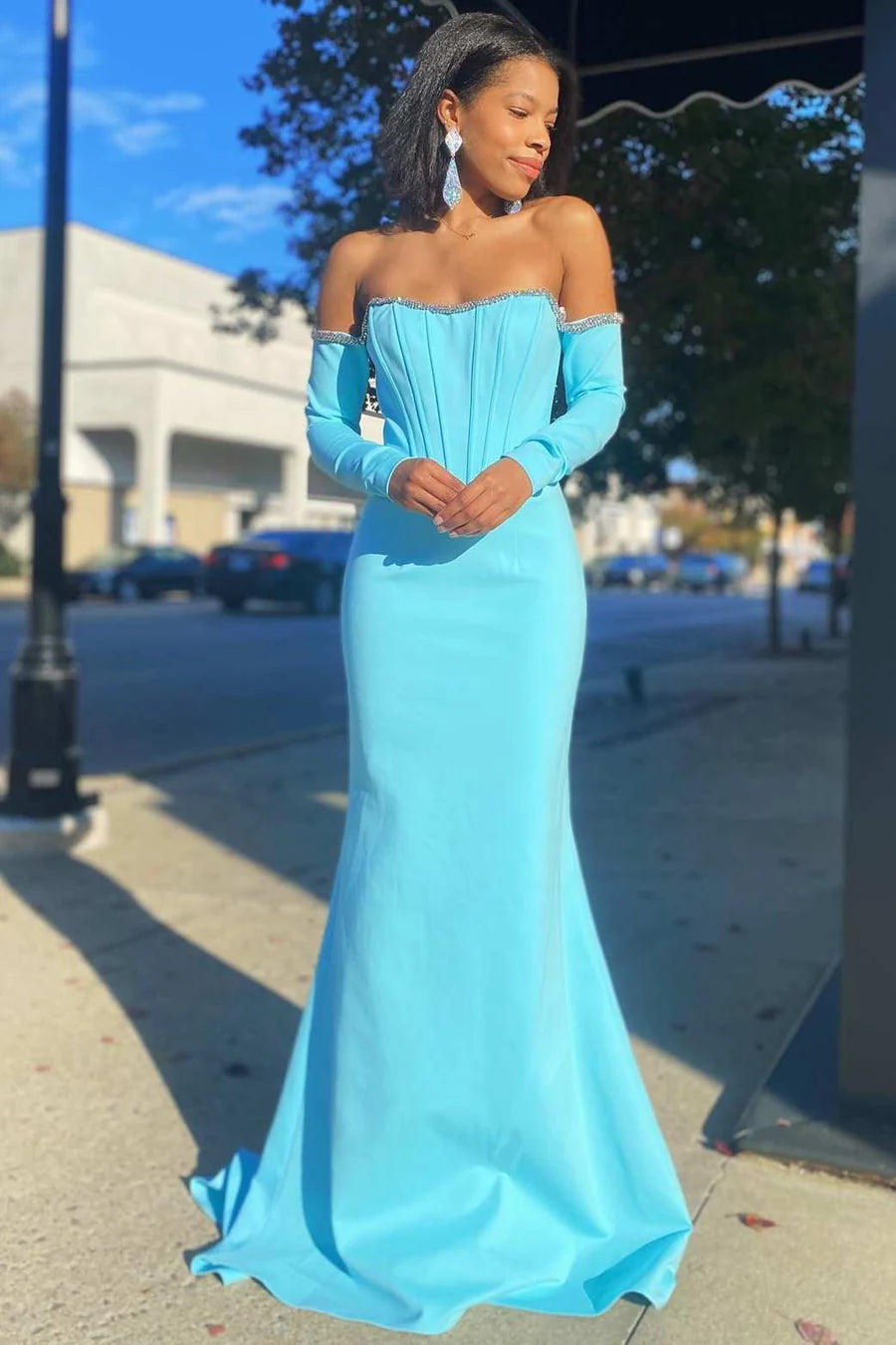 Velvet Off-the-Shoulder Mermaid Pageant Dress