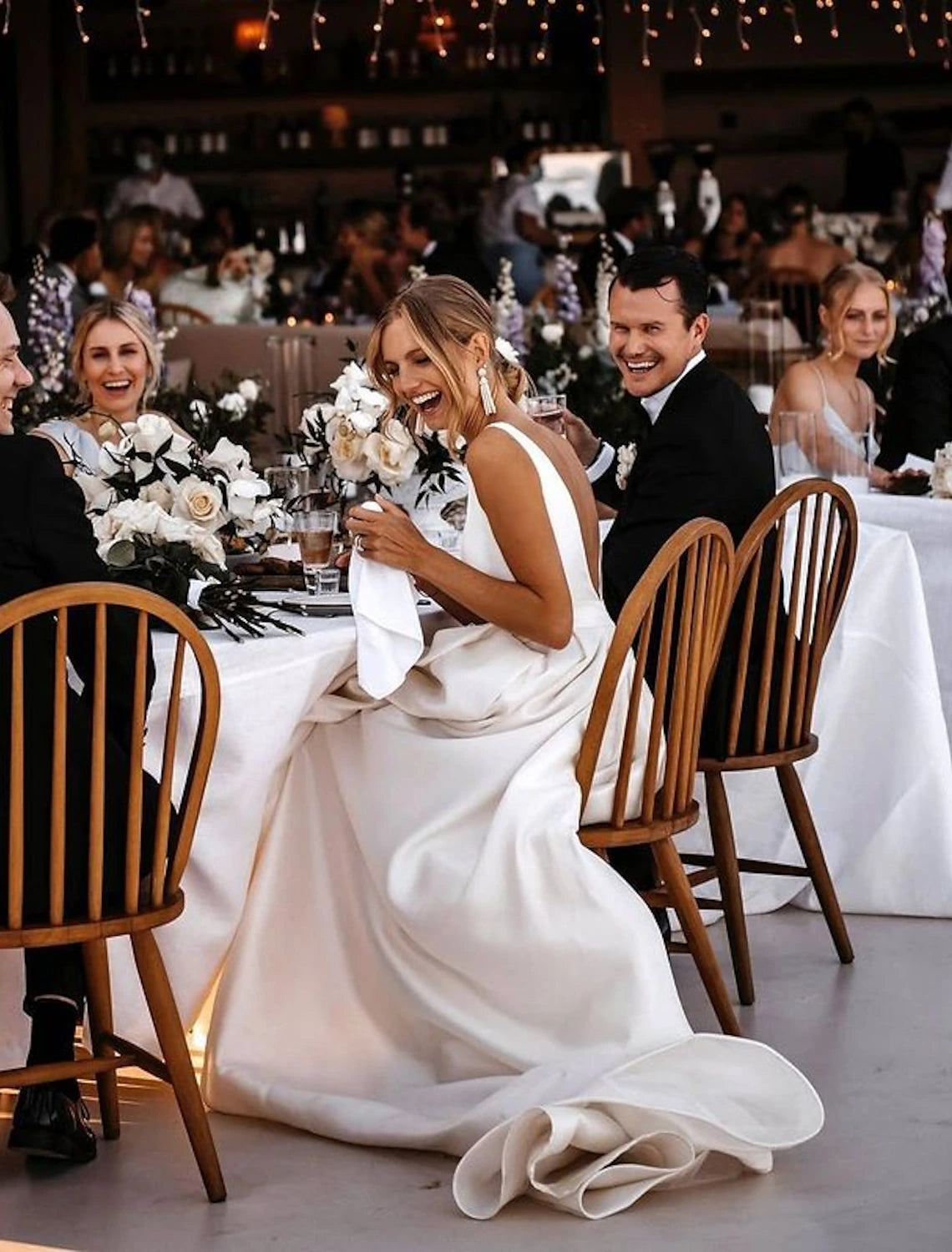 Beach Casual Wedding Dresses A-Line V Neck Sleeveless Court Train Satin Bridal Gowns With Sashes / Ribbons Sash / Ribbon 2023 Summer Wedding Party