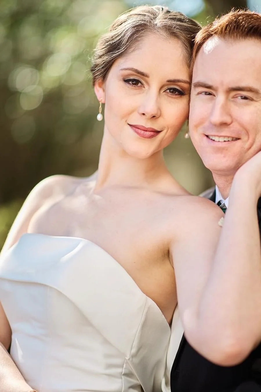 Satin Strapless Trumpet Long Wedding Dress