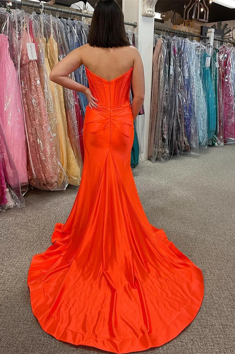 Off-the-Shoulder Pleated Mermaid Long Formal Dress
