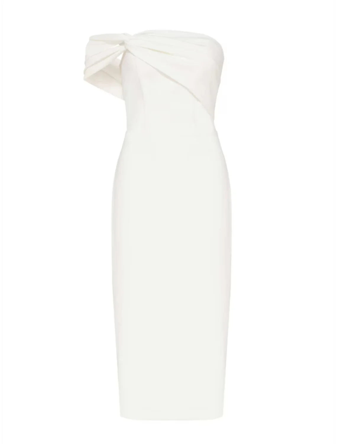 Sheath / Column Minimalist Elegant Homecoming Graduation Dress One Shoulder Sleeveless Knee Length Stretch Fabric with Slit Pure Color