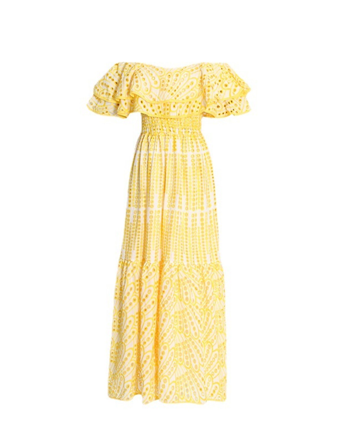 A-Line Wedding Guest Dresses Casual Dress Holiday Summer Ankle Length Short Sleeve Off Shoulder Polyester with Ruffles Embroidery