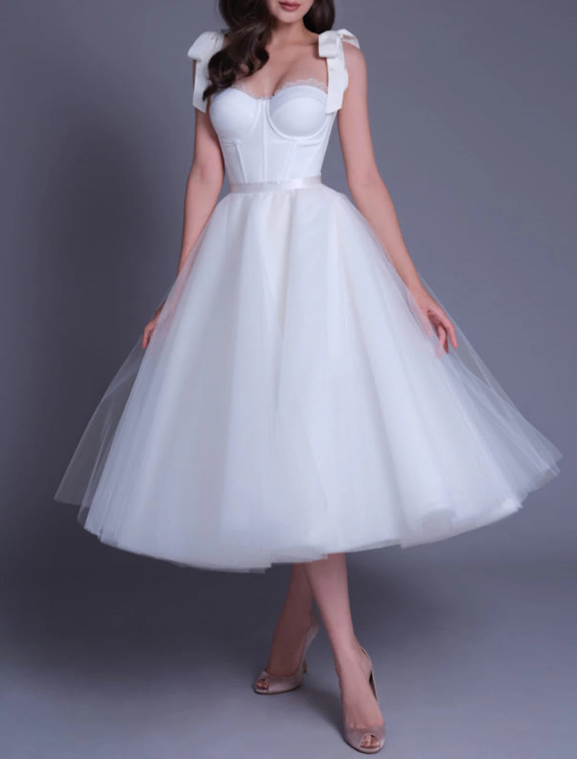 Bridal Shower Little White Dresses Casual Wedding Dresses A-Line Sweet –  DingJi WeddingDress