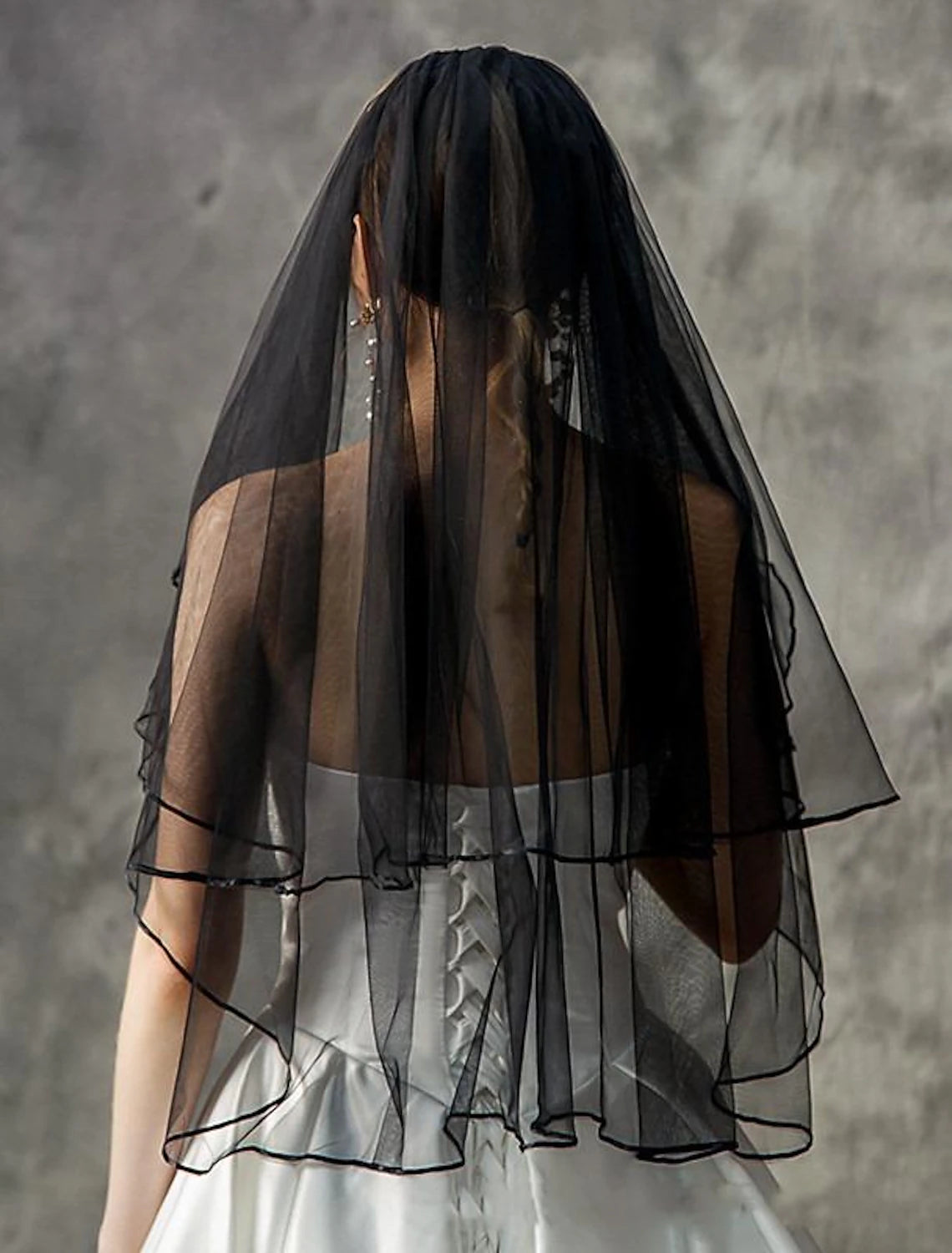 Two-tier Stylish / European Style Wedding Veil Elbow Veils with Tier / Pure Color Tulle