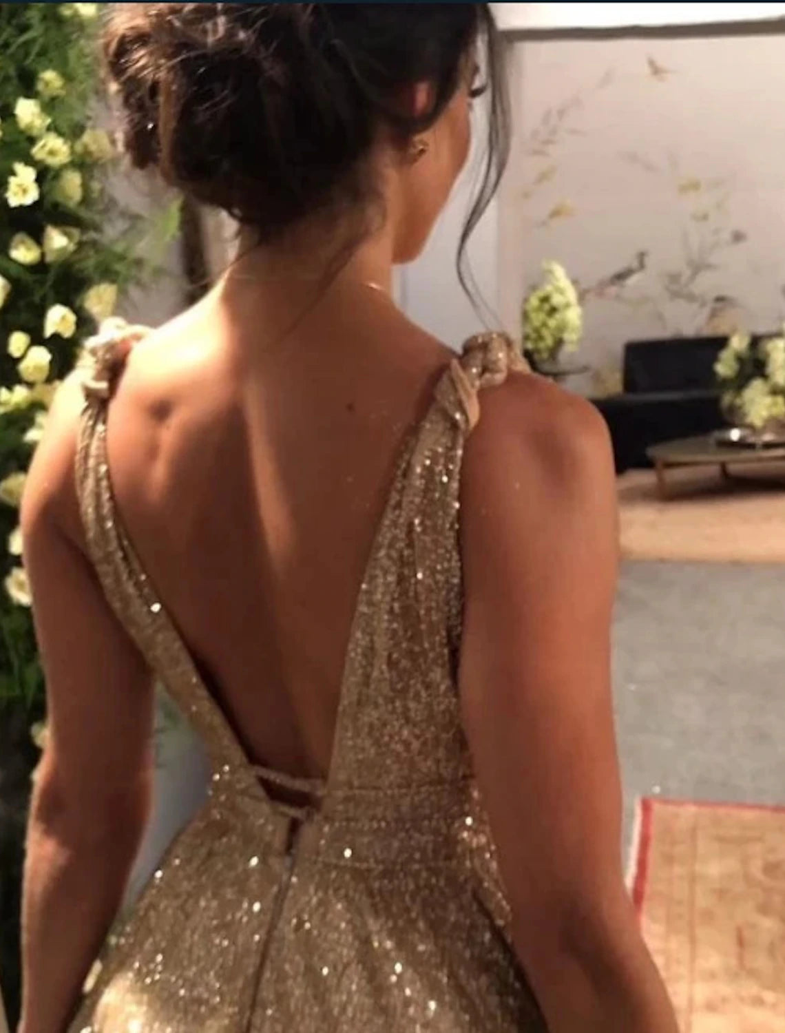 A-Line Prom Dresses Glittering Dress Evening Party Dress Formal Evening Sweep / Brush Train Sleeveless Spaghetti Strap Stretch Satin Backless with Rhinestone