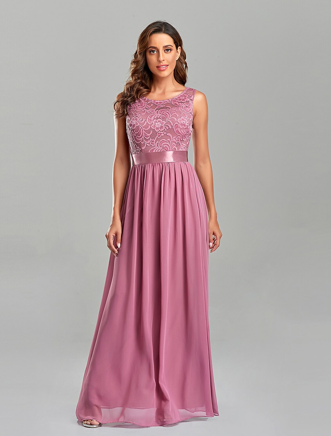 A-Line Evening Gown Empire Dress Party Wear Wedding Guest Floor Length Short Sleeve Jewel Neck Chiffon with Embroidery