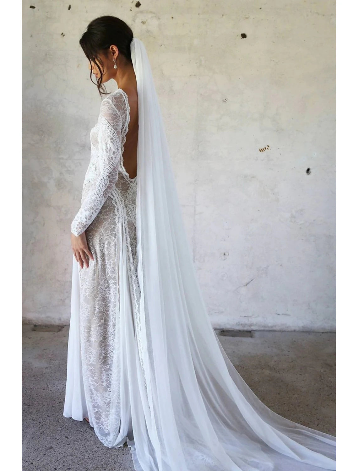 One-tier Simple / Classic Style Wedding Veil Cathedral Veils with Pure Color