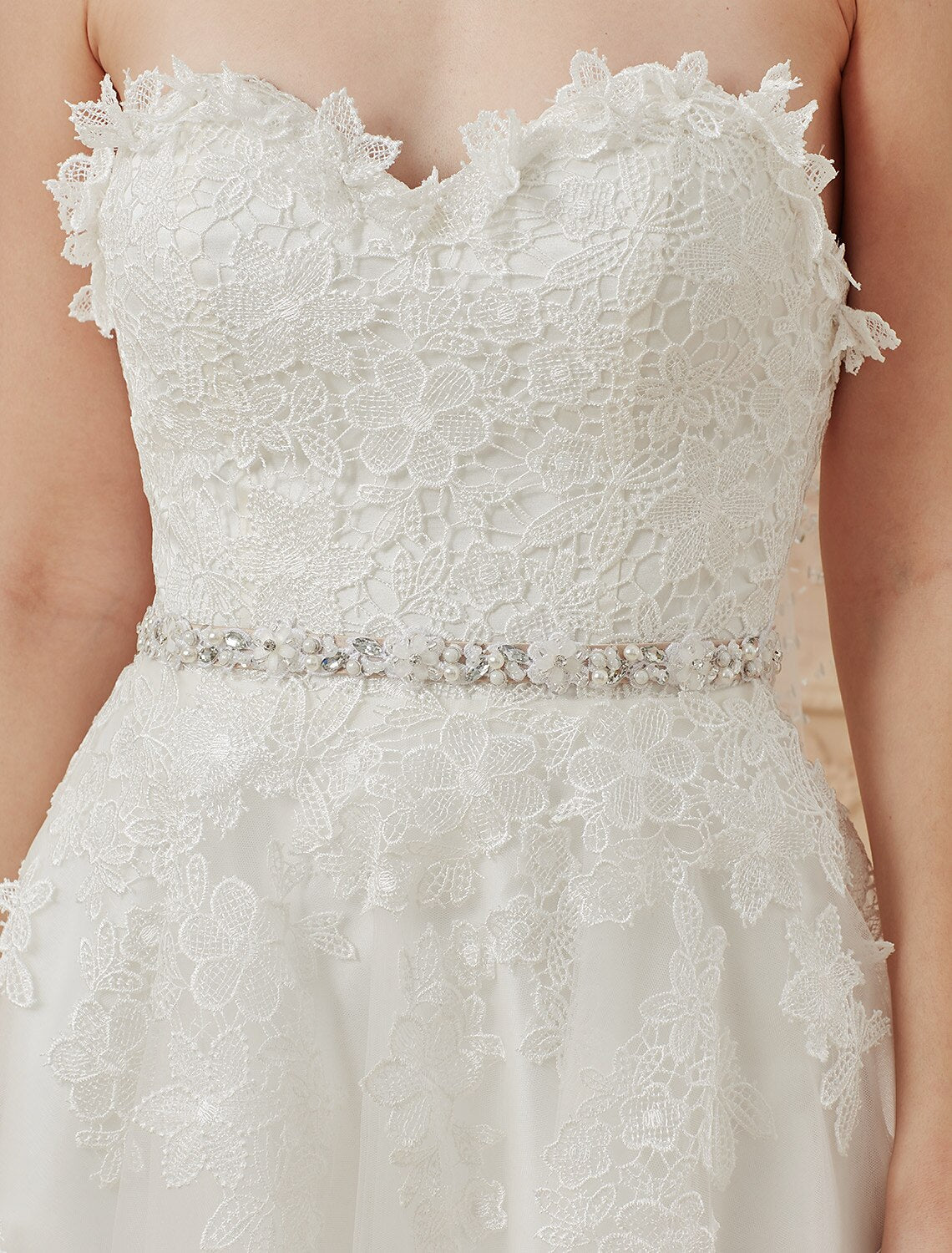 Reception Wedding Dresses A-Line Sweetheart Sleeveless Ankle Length Tulle Bridal Gowns With Sashes / Ribbons Beading