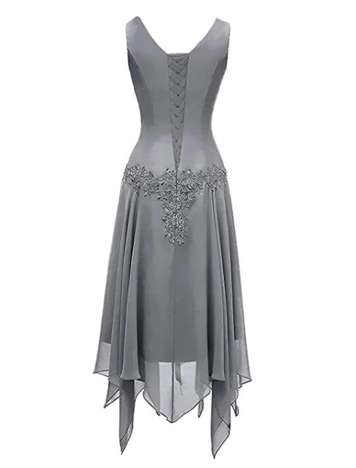 DingjiTwo Piece A-Line Mother of the Bride Dress Wedding Guest Church Wrap Included V Neck Knee Length Chiffon 3/4 Length Sleeve with Pleats Appliques