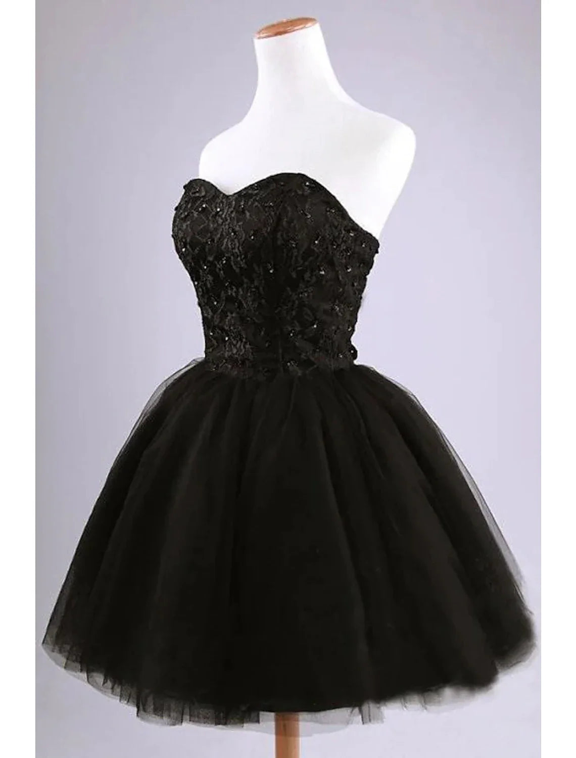 DingjiBall Gown Cocktail Dresses Party Dress Graduation Knee Length Sleeveless Sweetheart Tulle with Pleats Beading