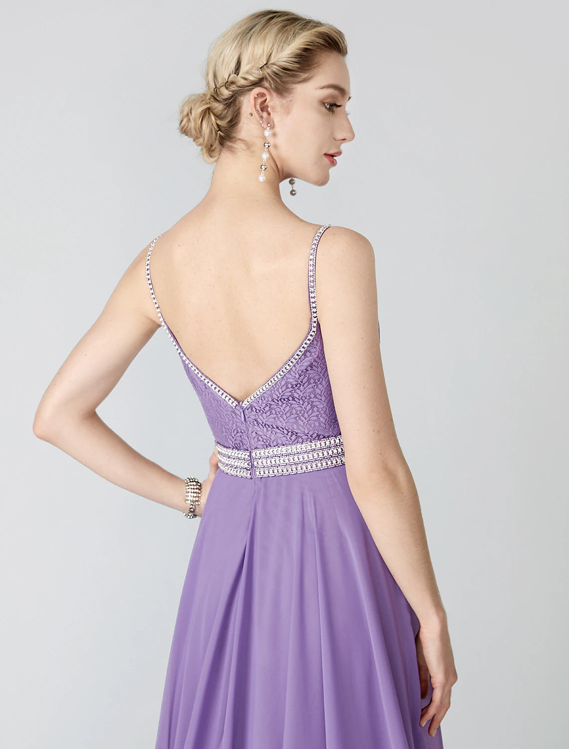 Ball Gown Beaded & Sequin Holiday Cocktail Party Formal Evening Dress Plunging Neck Sleeveless Court Train Chiffon Metallic Lace with Sash / Ribbon Pleats Beading