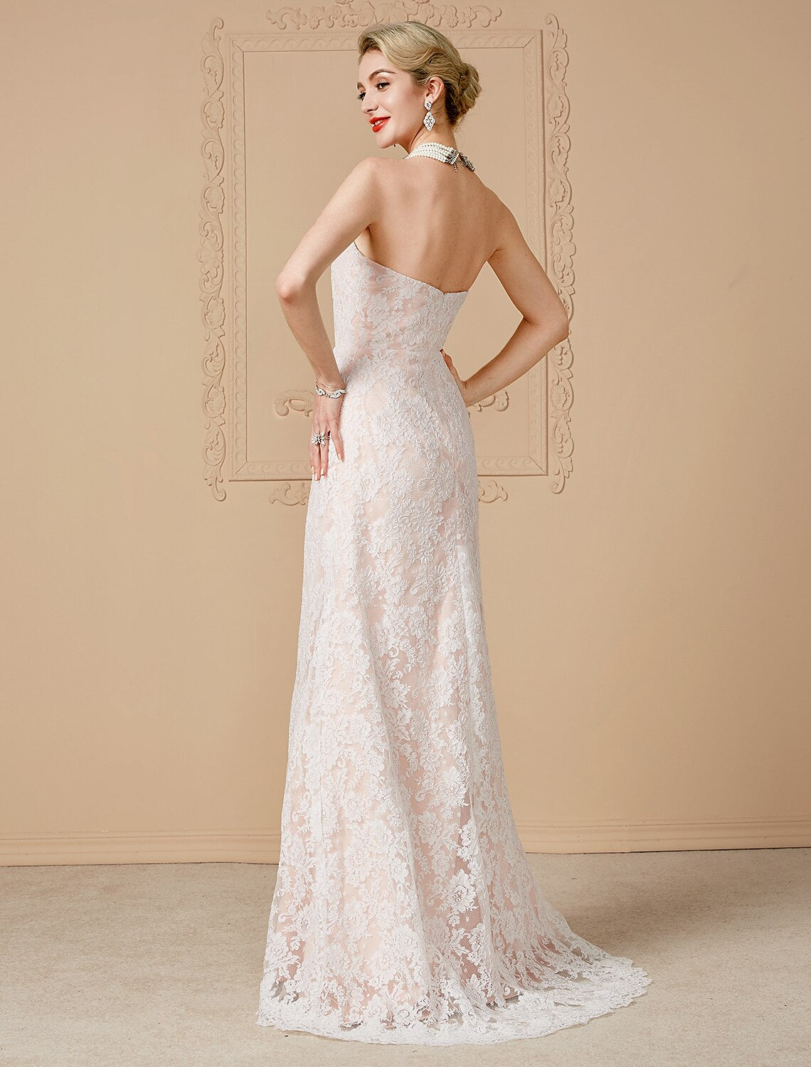 A-Line Wedding Dresses Sweetheart Neckline Sweep / Brush Train Tulle Over Lace Sleeveless Wedding Dress in Color Open Back with Sashes / Ribbons / Removable train