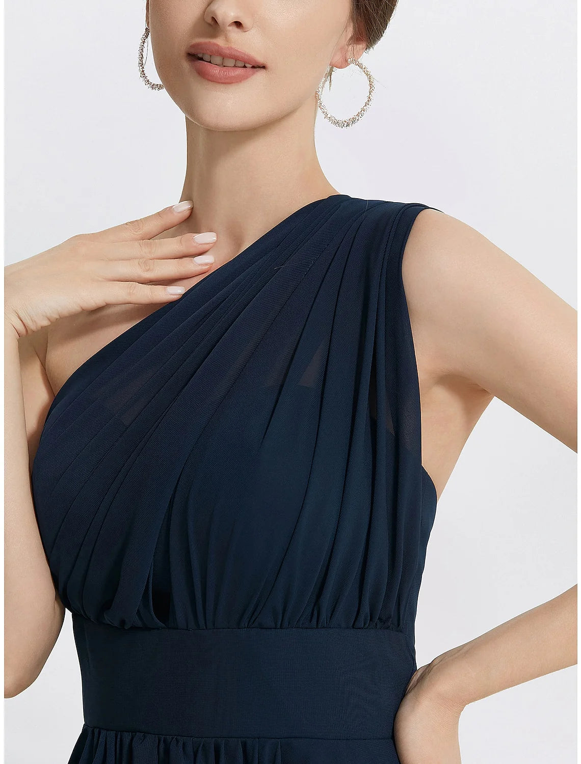 DingjiA-Line Cocktail Dresses Elegant Dress Wedding Guest Tea Length Short Sleeve Off Shoulder Convertible Chiffon with Ruched