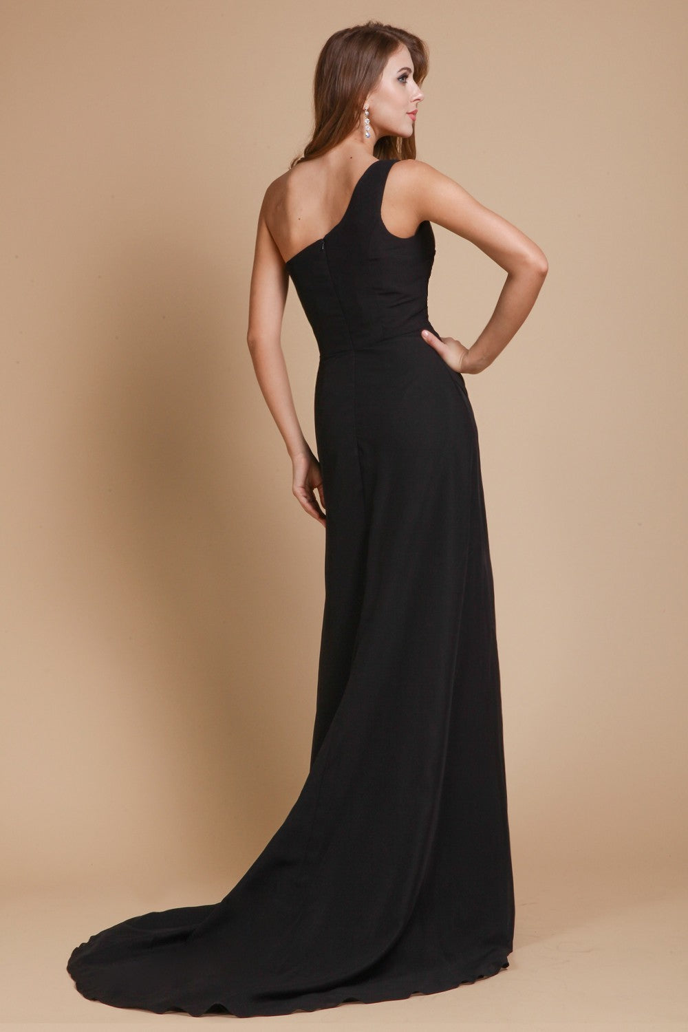 A-Line/Princess One-Shoulder Sleeveless Ruffles Long Chiffon Dresses