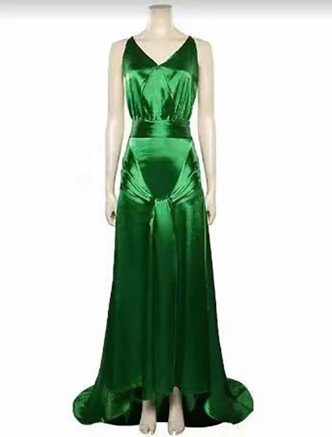 DingjiA-Line Party Dresses Vintage Dress Holiday Sweep / Brush Train Sleeveless V Neck Satin Backless with Ruched