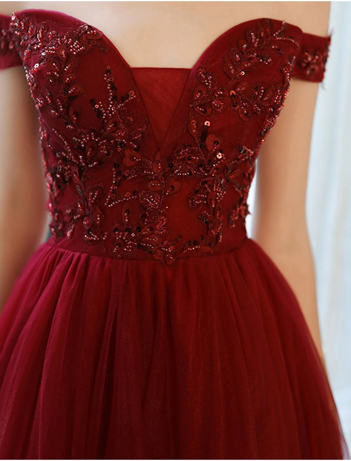 DingjiA-Line Prom Dresses Luxurious Dress Wedding Guest Formal Evening Floor Length Short Sleeve Spaghetti Strap Tulle with Beading Appliques