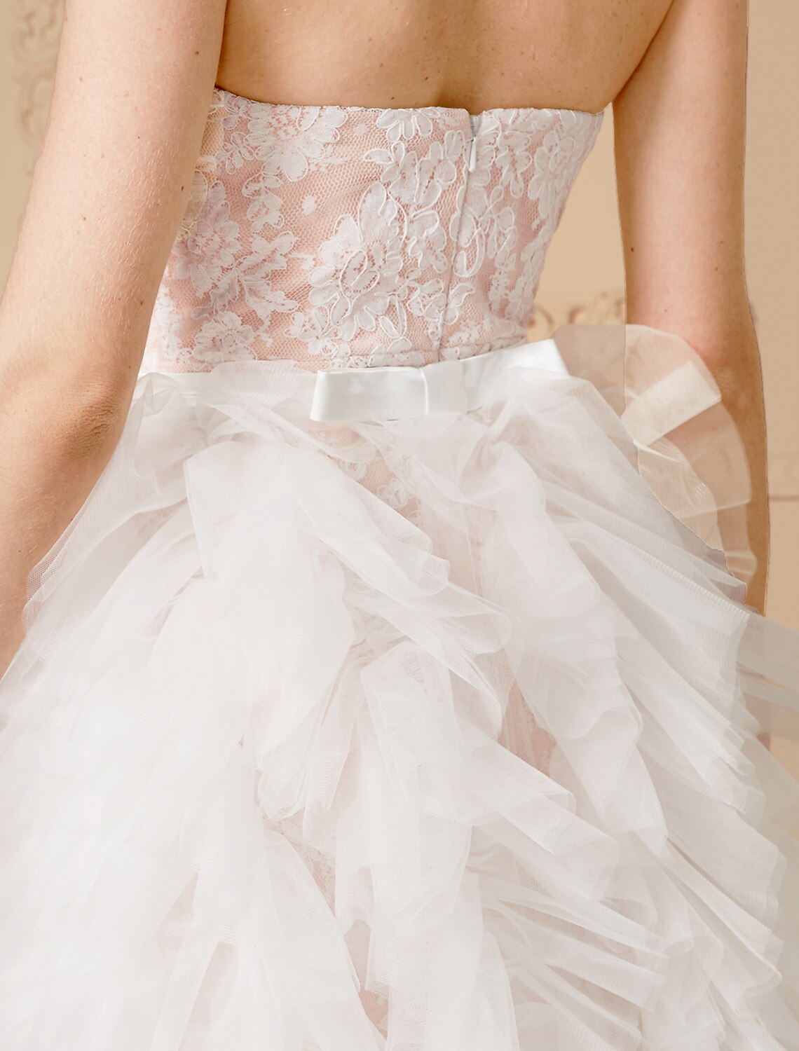 A-Line Wedding Dresses Sweetheart Neckline Sweep / Brush Train Tulle Over Lace Sleeveless Wedding Dress in Color Open Back with Sashes / Ribbons / Removable train