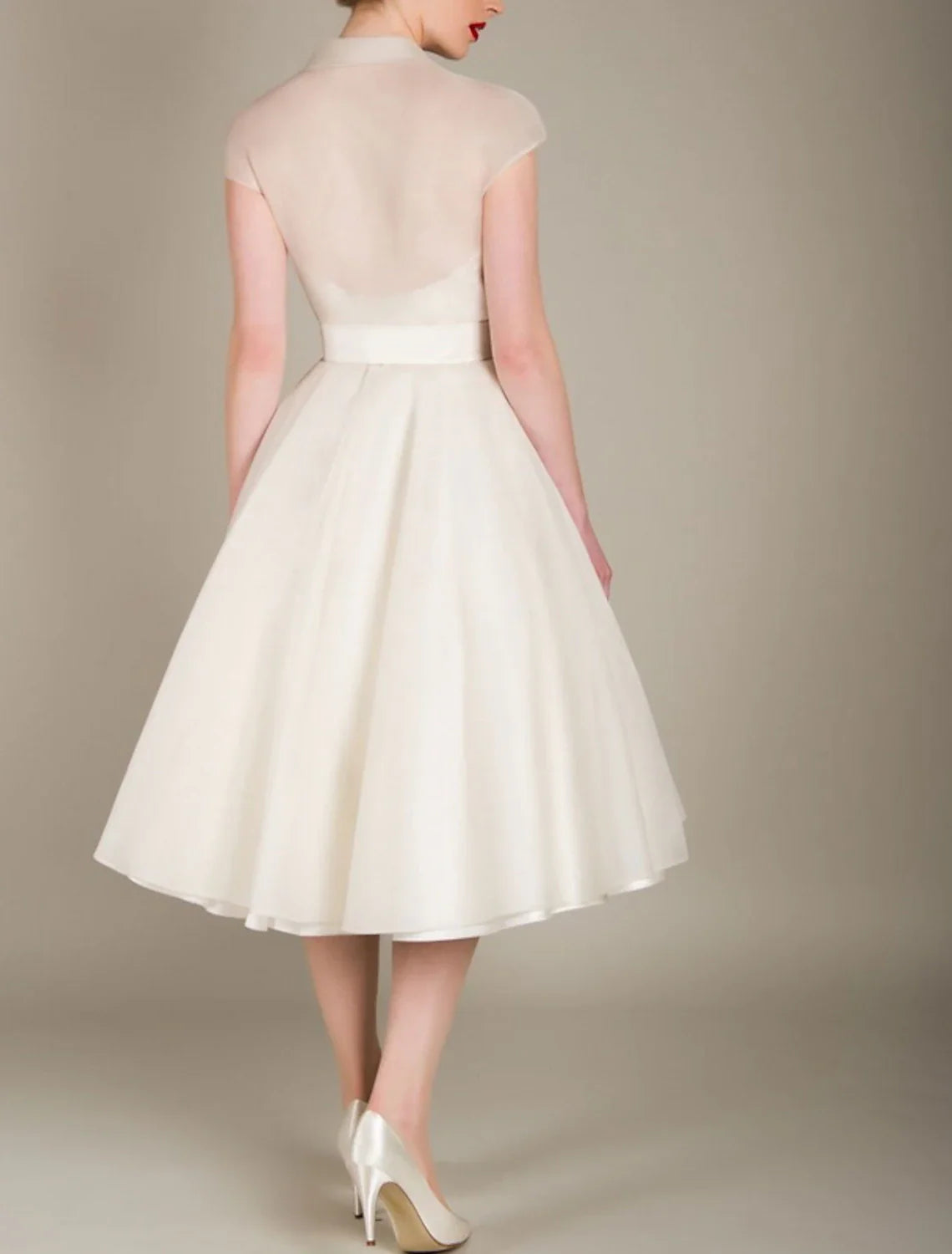 DingjiA-Line Cocktail Dresses 1950s Dress Graduation Cocktail Party Knee Length Sleeveless V Neck Wednesday Addams Family Tulle with Sash / Ribbon