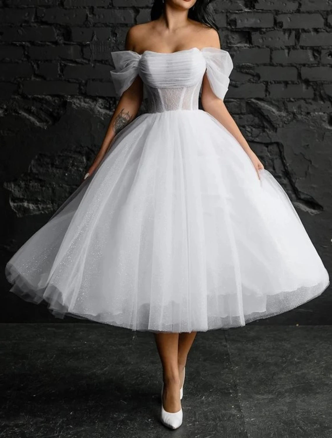 Bridal Shower Simple Wedding Dresses Wedding Dresses A-Line Scoop Neck –  DingJi WeddingDress