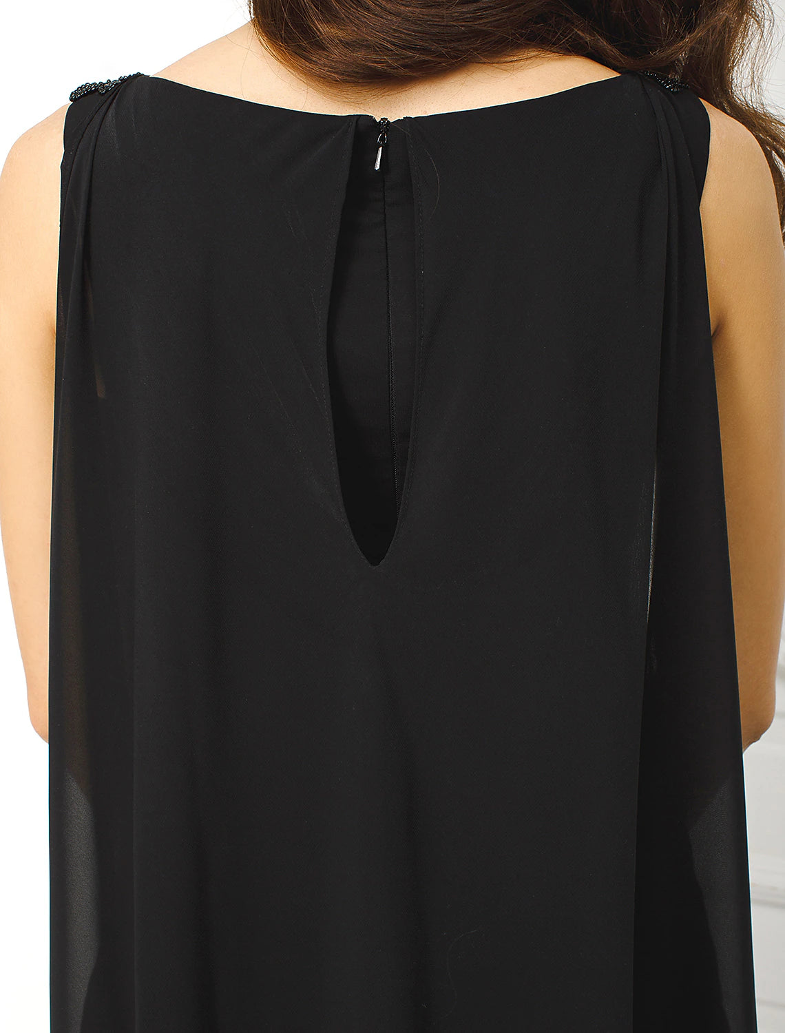 Sheath / Column Elegant Dress Holiday Cocktail Party Watteau Train Sleeveless Bateau Neck Chiffon with Sash / Ribbon Beading