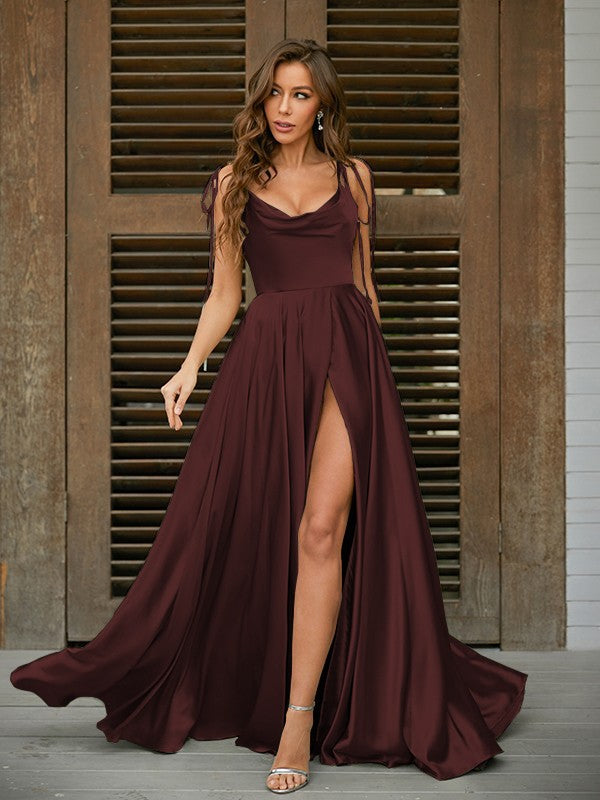 A-Line/Princess Tulle Ruffles Sweetheart Sleeveless Floor-Length Dresses