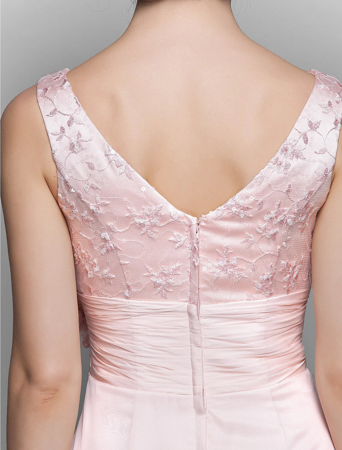 DingjiSheath / Column Mother of the Bride Dress V Neck Ankle Length Chiffon Lace 3/4 Length Sleeve with Bow(s) Ruched