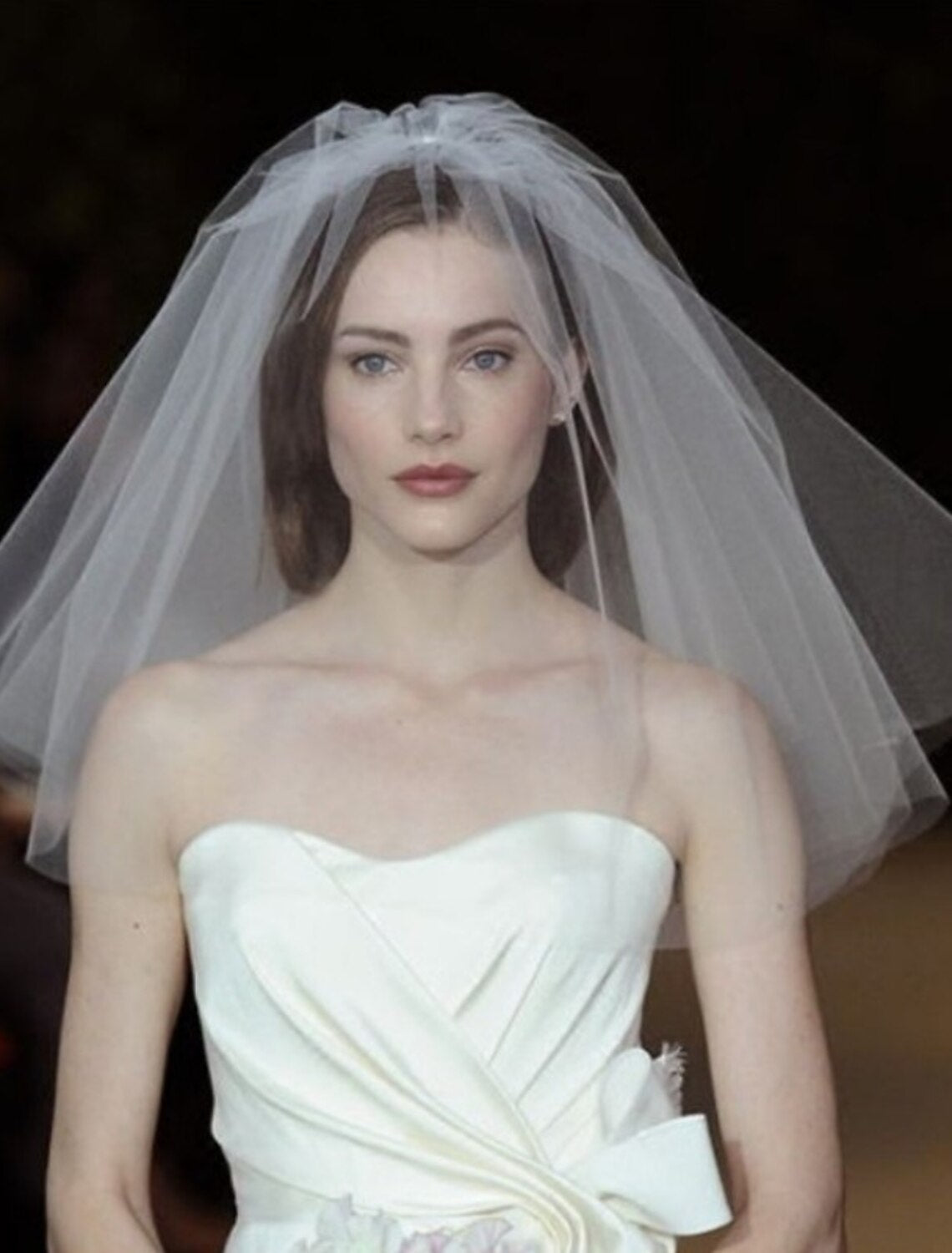 Two-tier Simple / Classic Style Wedding Veil Shoulder Veils with Pure Color