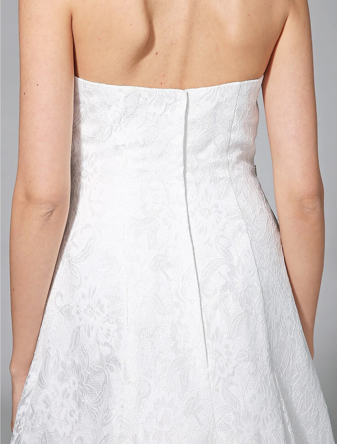 DingjiWedding Dresses A-Line Sweetheart Sleeveless Sweep / Brush Train Lace Bridal Gowns With Sash / Ribbon Side-Draped