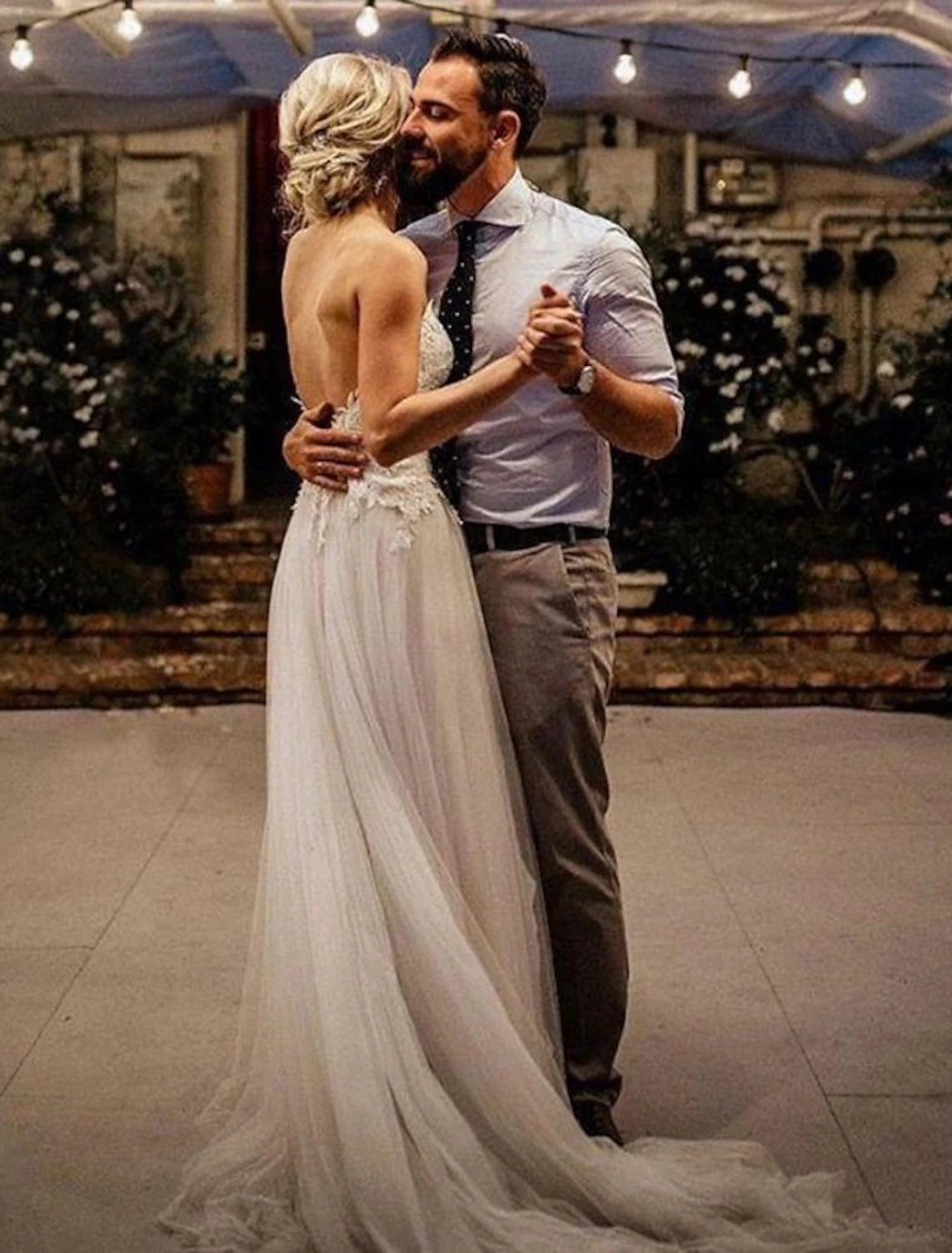 Beach Wedding Dresses A-Line Sweetheart Camisole Spaghetti Strap Sweep / Brush Train Lace Outdoor Bridal Gowns With Lace  Summer Wedding Party