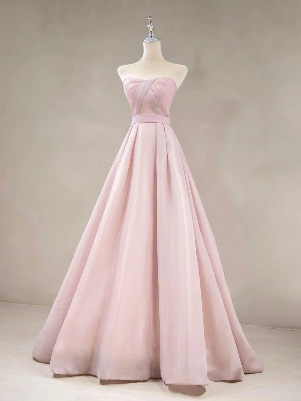 Simple Pink Long Prom DressPink Formal Wedding Party Dress