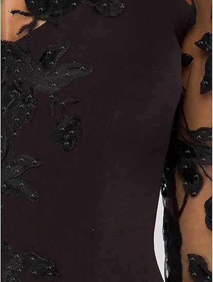 A-Line Elegant Mother of the Bride Dresses Court Train Jewel Neck 3/4 Sleeve Evening Dress with Beading Slit Appliques