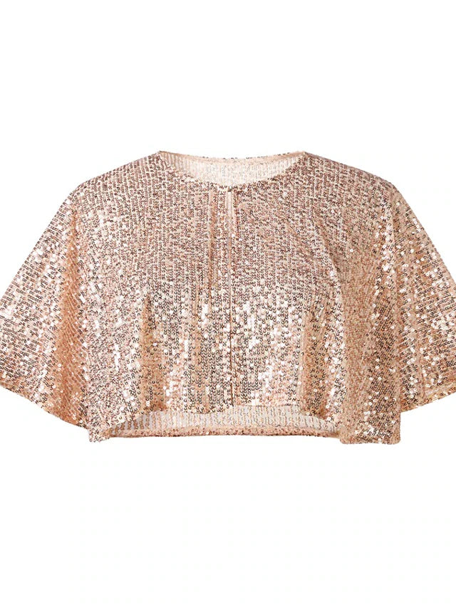 DingjiTwo Piece Mermaid / Trumpet Party Dresses Sparkle & Shine Dress Prom Floor Length Sleeveless V Neck Capes Tulle V Back with Sequin Shawl