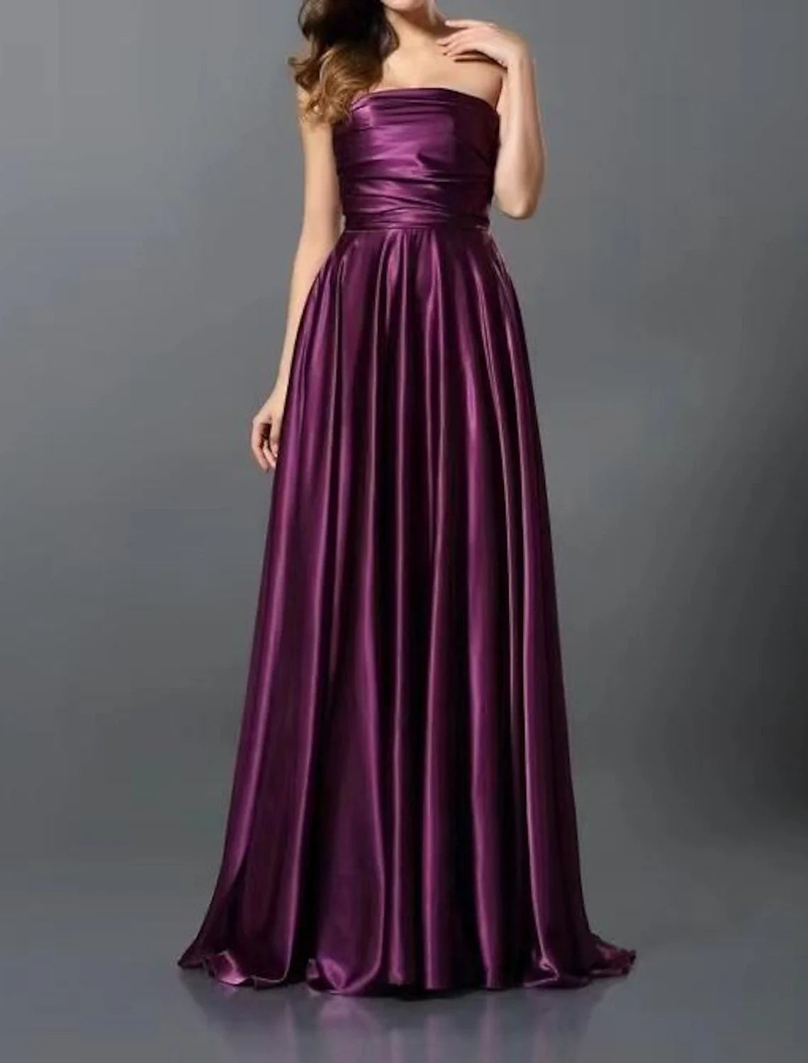 DingjiA-Line Wedding Guest Dresses Convertible Infinity Dress Party Wear Court Train Sleeveless One Shoulder Convertible Cotton Backless with Glitter Pleats Ruched