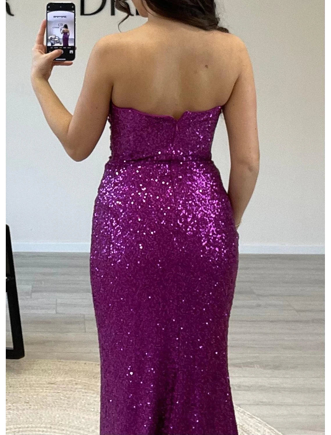 Mermaid / Trumpet Prom Dresses Sparkle Dress Evening Party Birthday Sleeveless Strapless Sequined with Sequin Slit