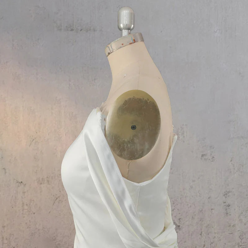 Off Shoulder Appliqued Wedding Dress with Backless