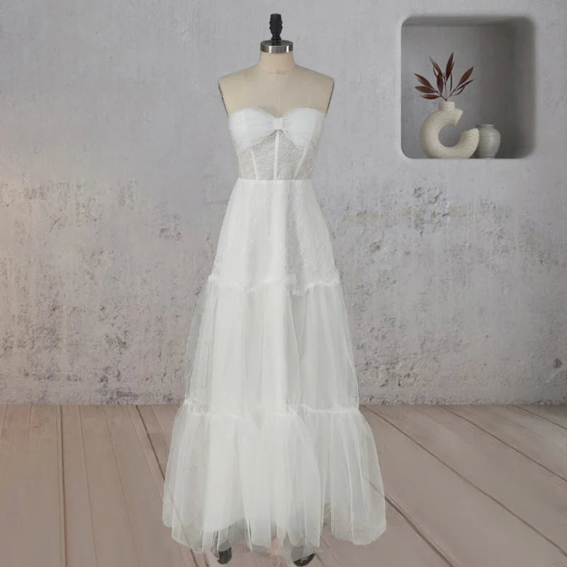 A-Line Sweetheart Strapless Enchantment Wedding Dress