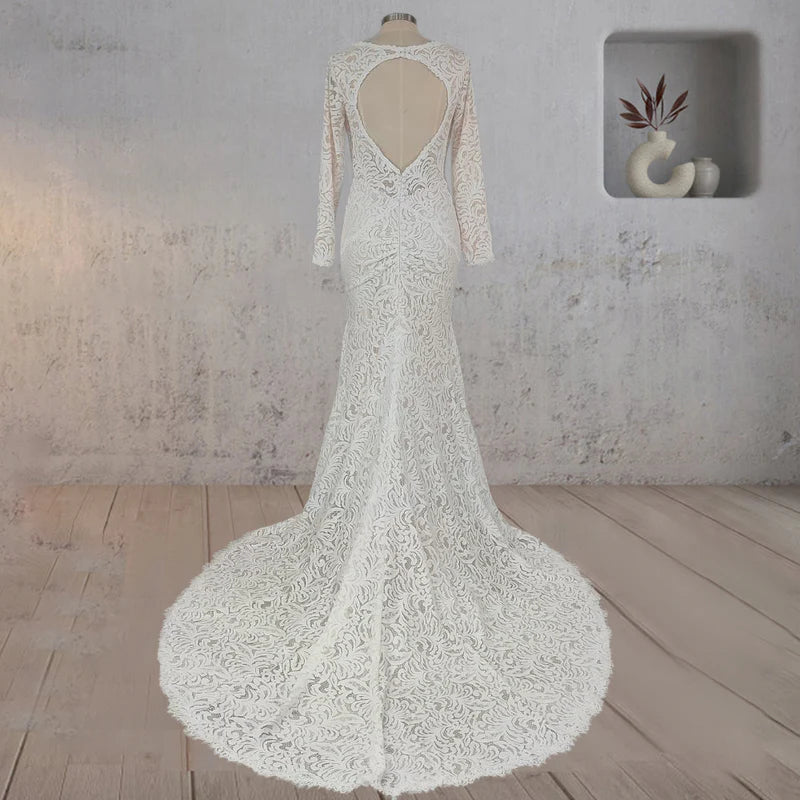 Whisper Lace Embroidery Bridal Gown Wedding Dress