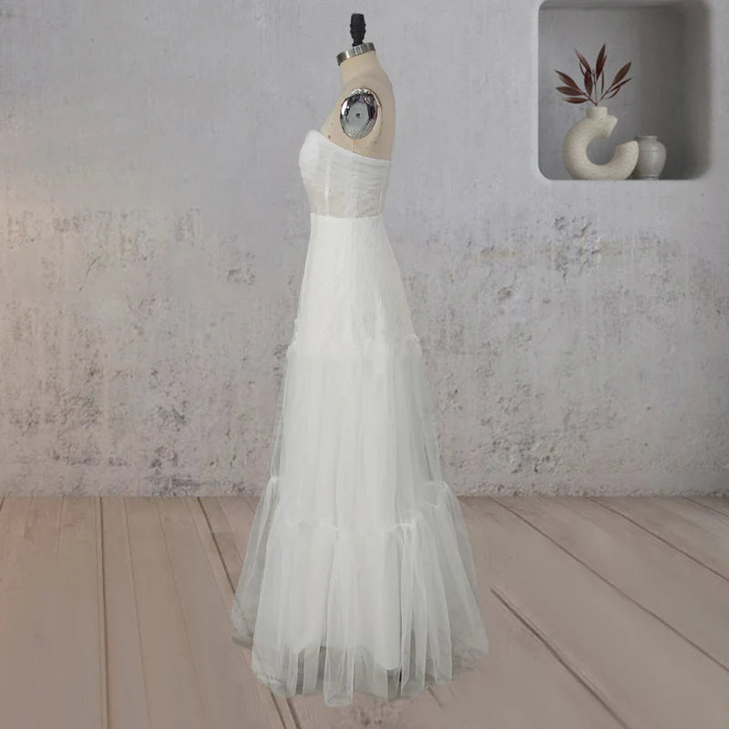 A-Line Sweetheart Strapless Enchantment Wedding Dress