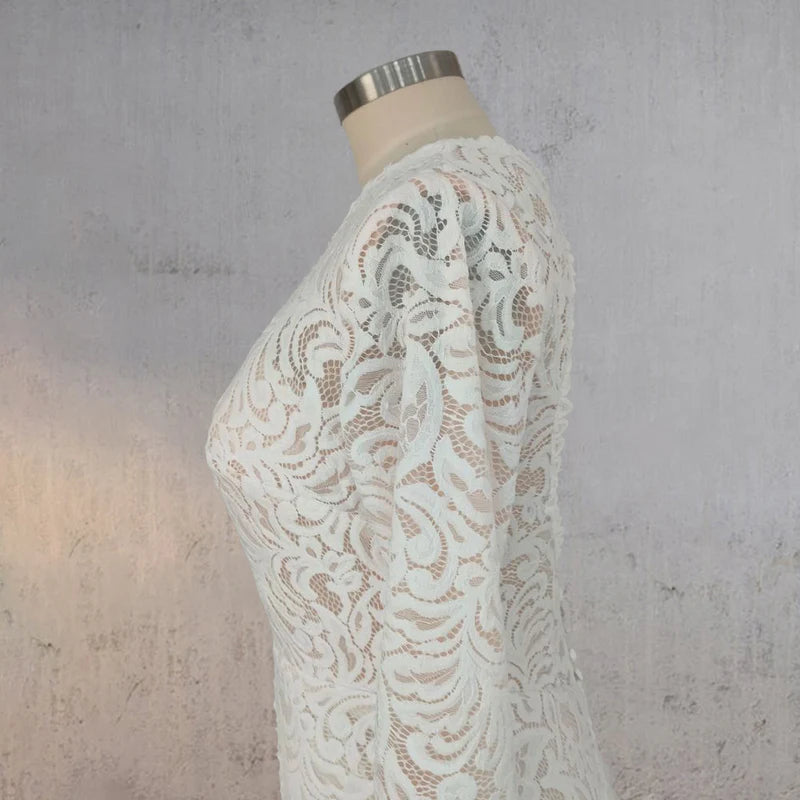 Whisper Lace Embroidery Bridal Gown Wedding Dress