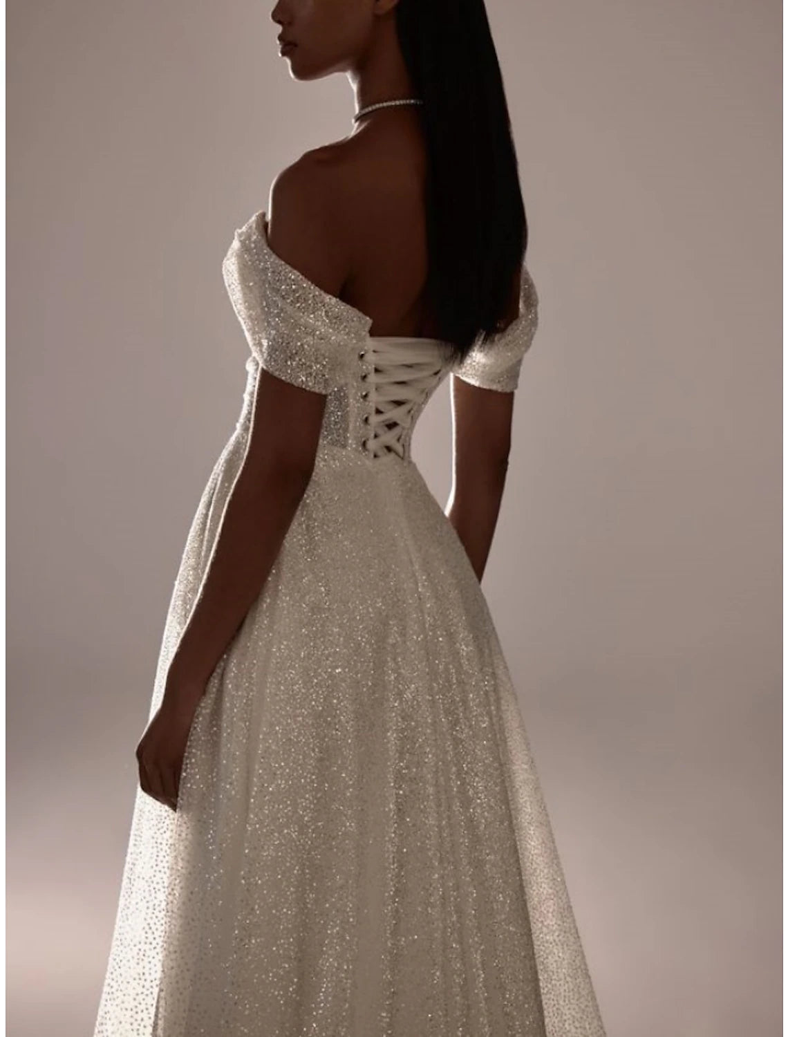 Formal Wedding Dresses A-Line Off Shoulder Short Sleeve Court Train Tulle Bridal Gowns With Pleats Ruched