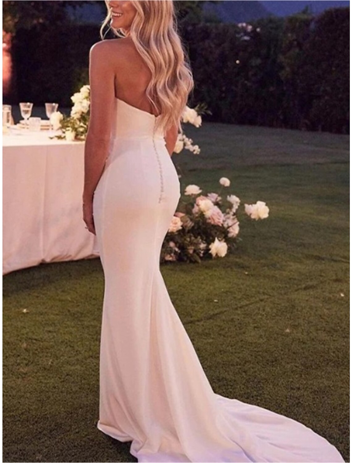 Reception Casual Wedding Dresses Sheath / Column Sweetheart Sleeveless Court Train Stretch Fabric Bridal Gowns With Ruched Solid Color