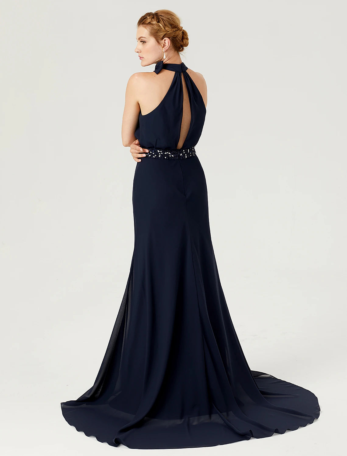 Mermaid / Trumpet Evening Gown Sparkle Dress Wedding Guest Prom Floor Length Sleeveless Jewel Neck Sequined with Sequin