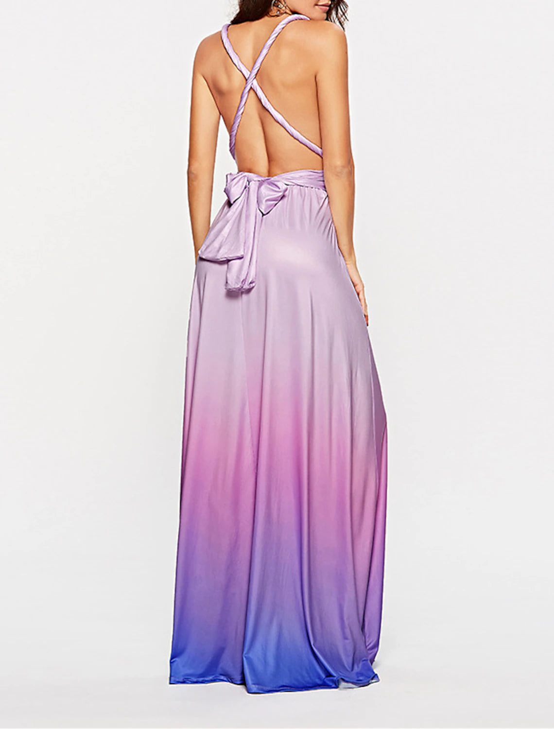 A-Line Bridesmaid Dress V Neck Sleeveless Elegant Floor Length Spandex with Ruching