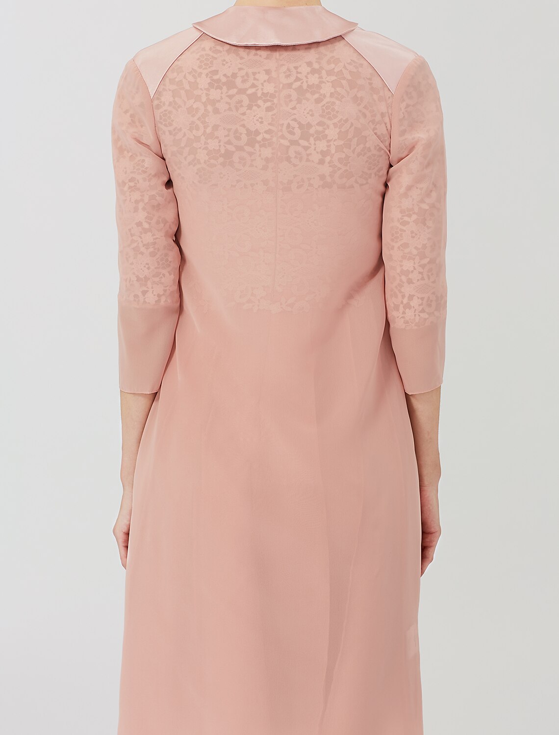 Ball Gown Mother of the Bride Dress Formal Classic & Timeless Elegant & Luxurious Convertible Dress Illusion Neck Knee Length Chiffon Floral Lace 3/4 Length Sleeve with Crystal Brooch